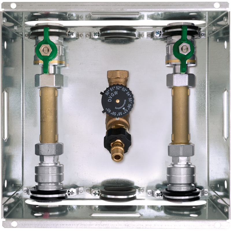 Hydromess Eco Station UP-Kasten für 80 mm Aufputzzähler, für WW, KW und Zirkulation