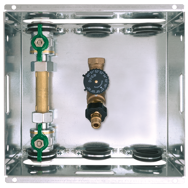 Hydromess Perfekt Station UP-Kasten für 80 mm Aufputzzähler, für WW und Zirkulation