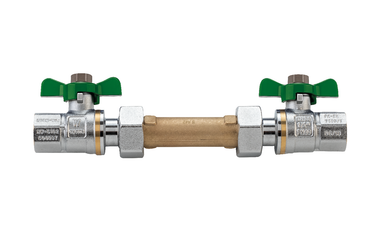 Aufputzzähler Einbausatz mit Kugelhähnen